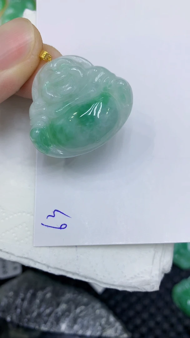 颈饰18K金镶嵌翡翠缅甸A货翡翠