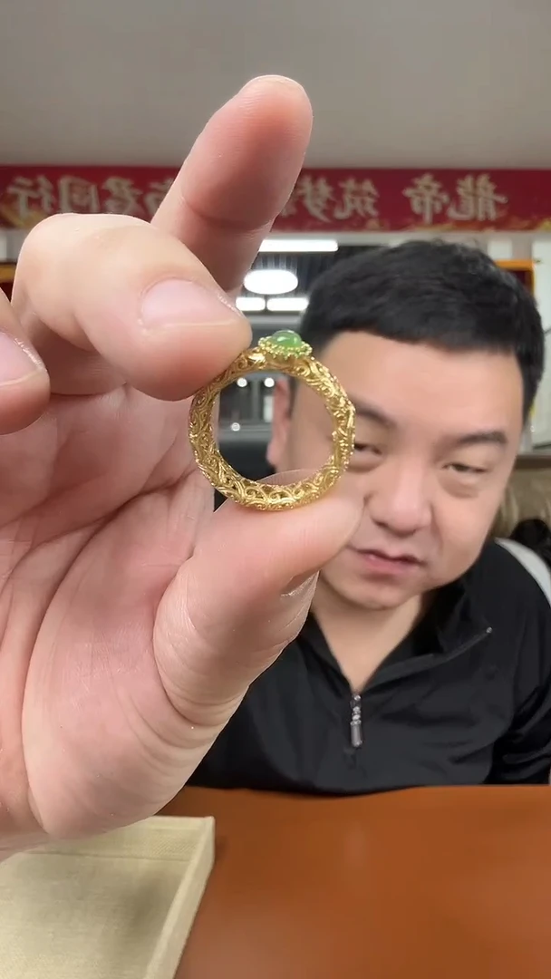 银S925镶嵌戒指和田玉（碧玉）恭*多样性发货一件