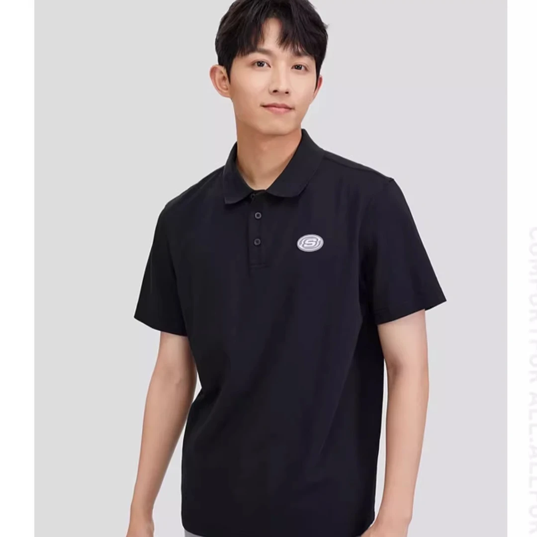 Skechers斯凯奇春夏落肩T恤POLO衫休闲穿搭速干透气短袖L224M051