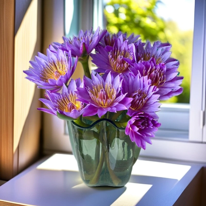 紫色睡莲花卉鲜花广州基地直发插花（养护参考步骤）