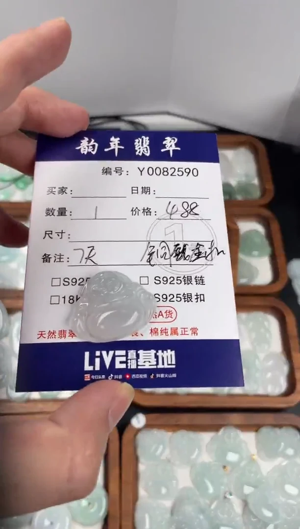 颈饰未镶嵌翡翠?佛公