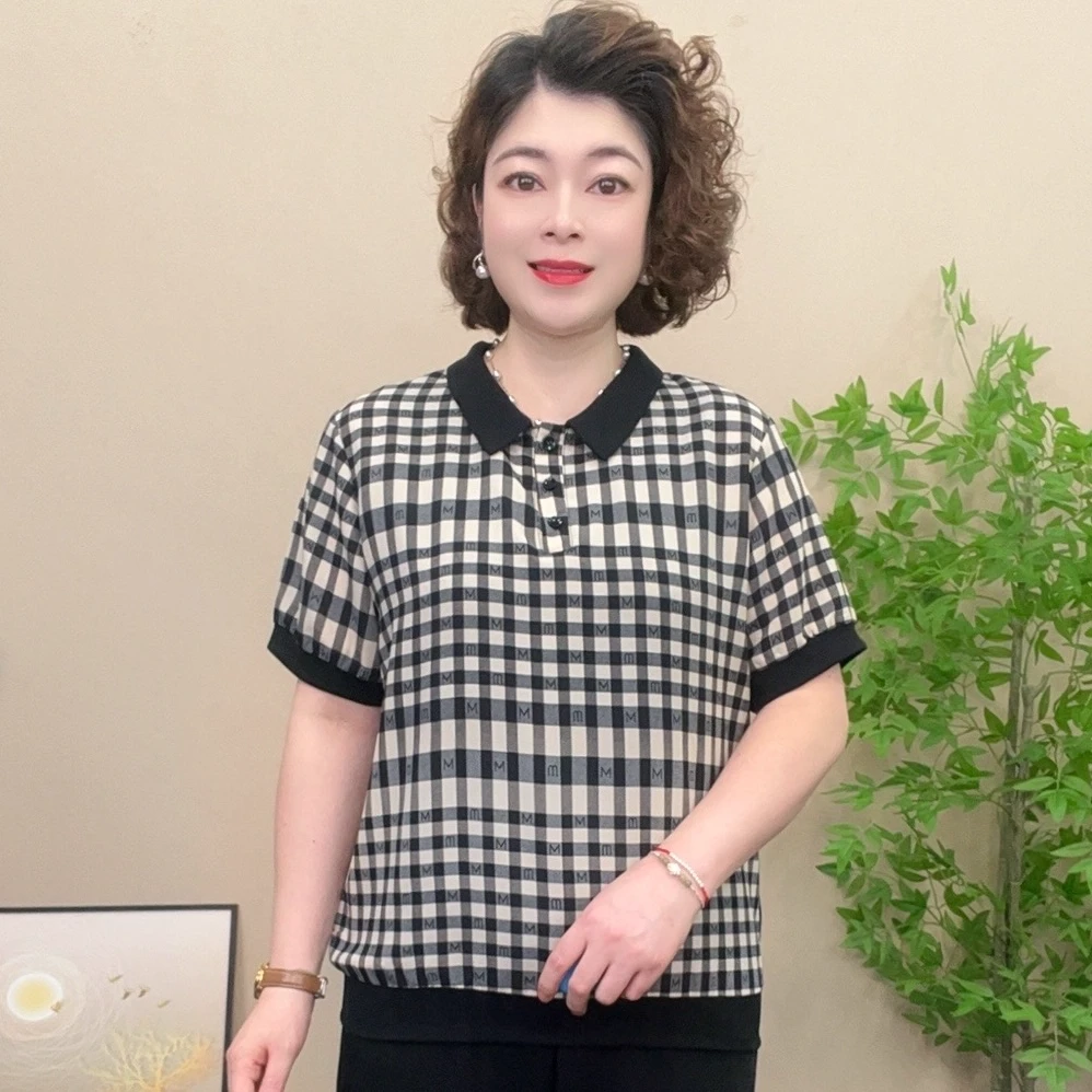 短袖夏季薄款妈妈装流行欧若拉时尚潮牌雪纺宽松夏装独特漂亮小衫
