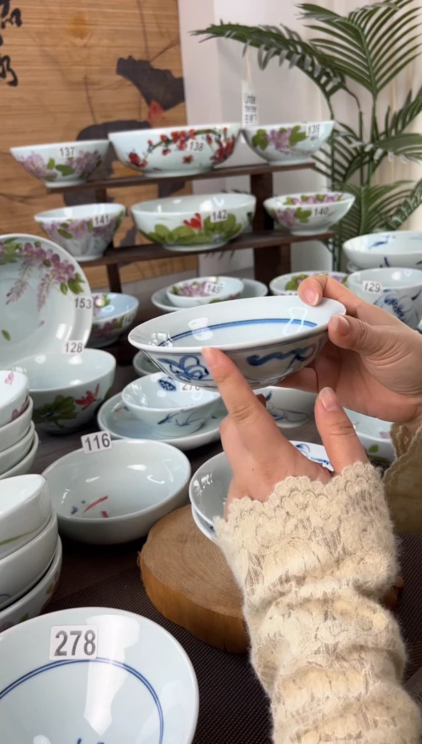 明舟微瑕山茶花6寸正德碗（单只装）