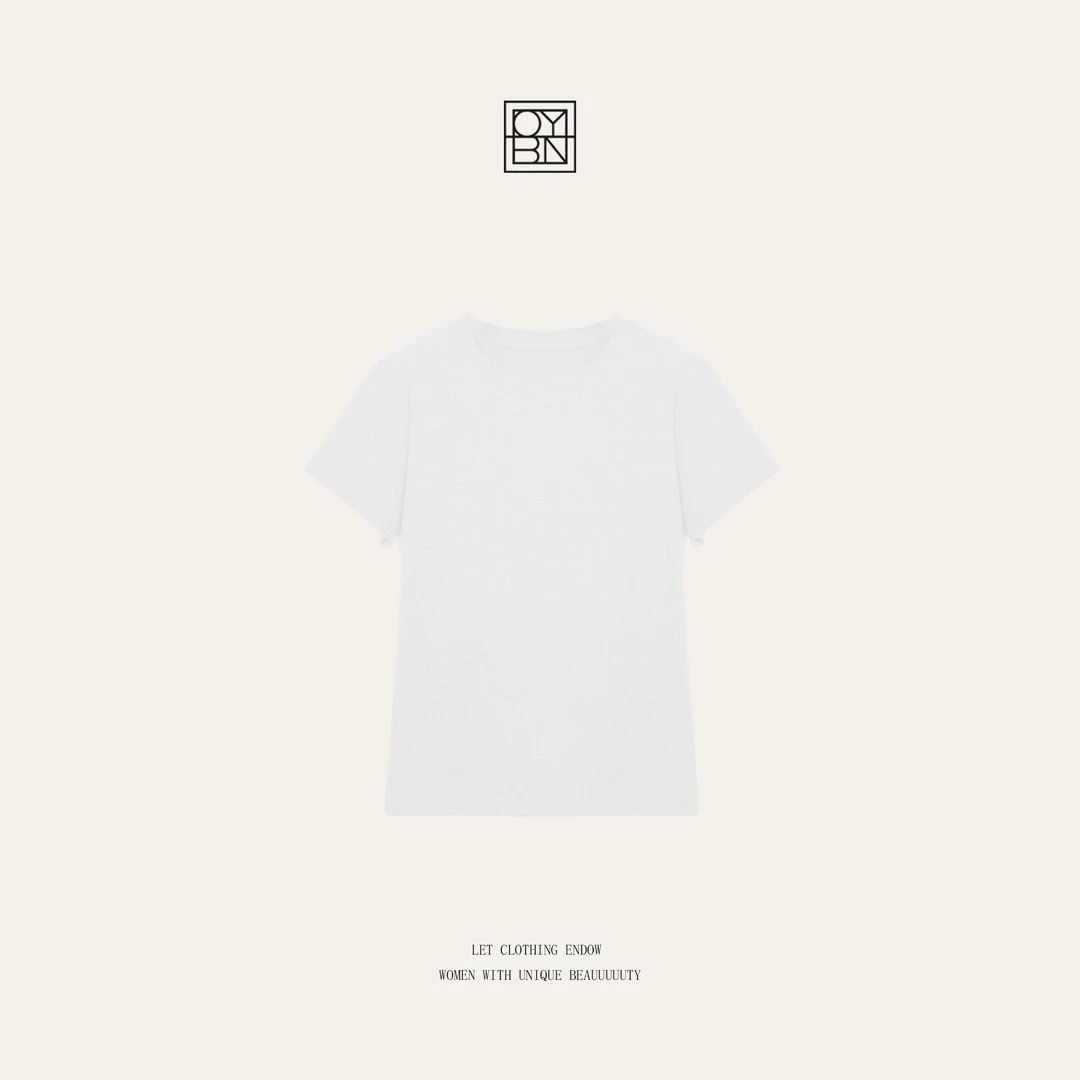 OYBN【小白T】微胖大码纯色百搭设计感收腰显瘦短袖T恤上衣