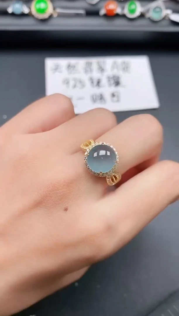 银S925镶嵌戒指翡翠1111111