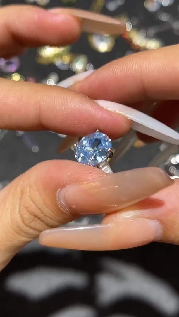 银S925镶嵌戒指托帕石戒指