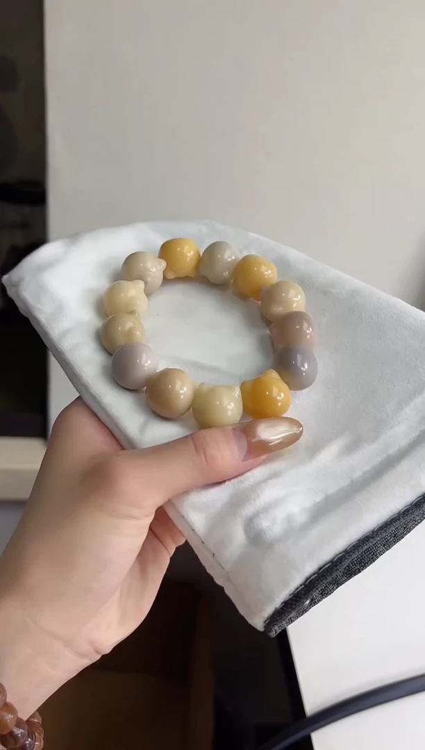 手串菩提根/象牙果沐s61干磨横孔猫猫头18mm手串