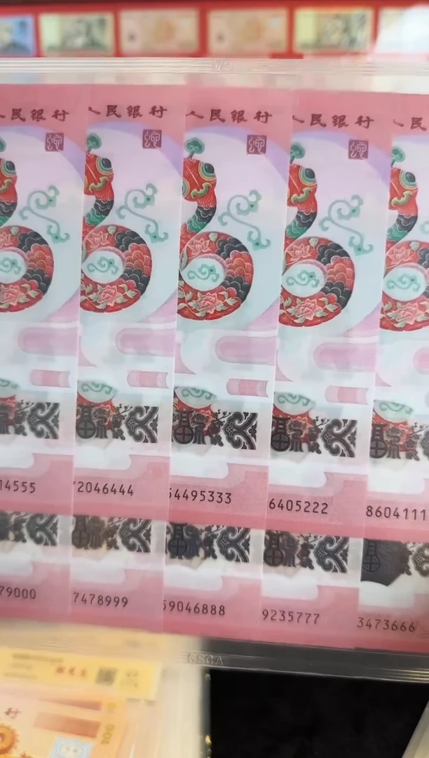 塑料2025年蛇年生肖纪念钞豹子号十连号啊啊