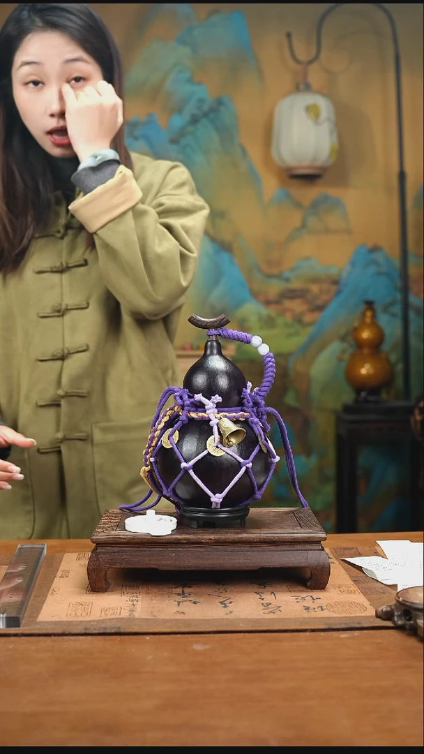 YX034复古网兜款天然酒葫芦（一物一拍）