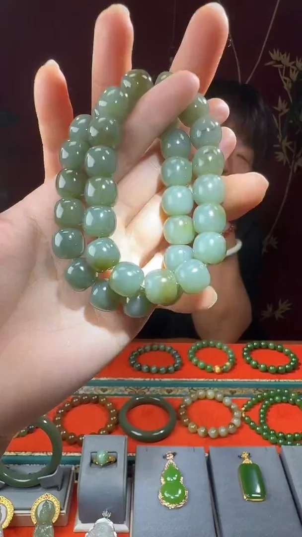 未镶嵌手链和田玉ZJJ32 新疆且末蓝手串多样性发其一