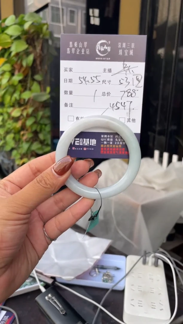 未镶嵌手镯翡翠C 53圆条 4547