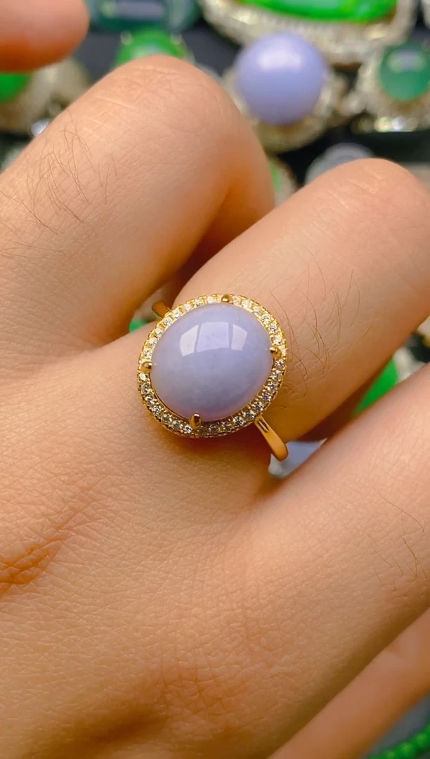 【闪购商品】翡翠戒指银S925镶嵌天然A货翡翠1