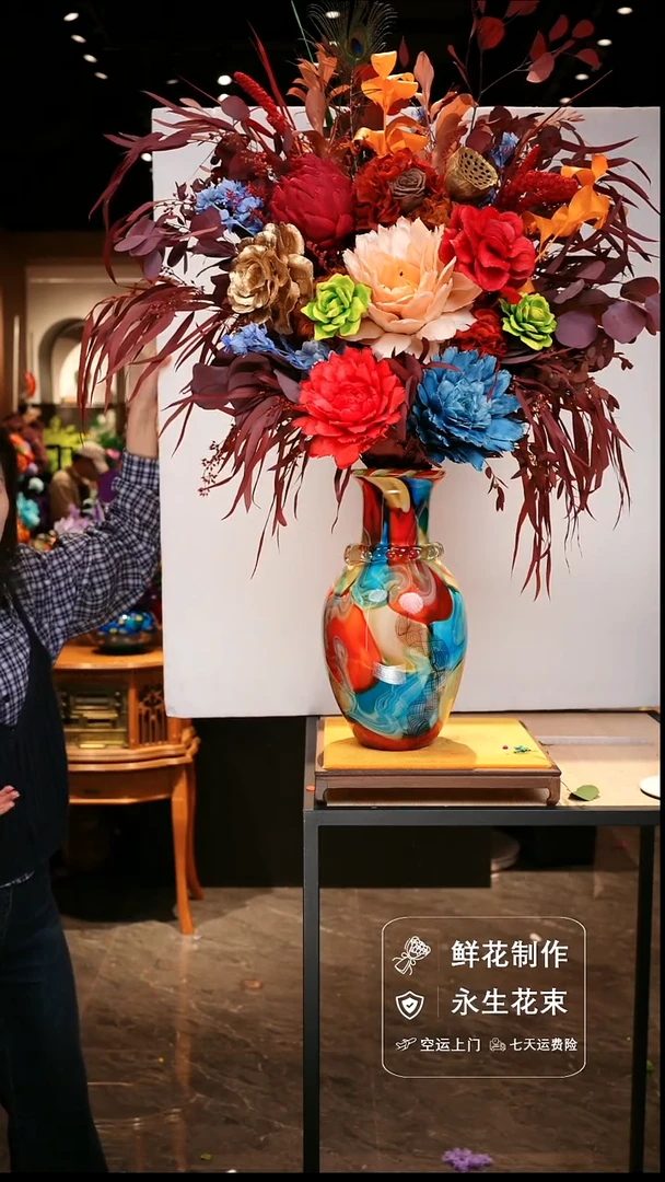 手工艺品琉璃手工花器花束空运包邮送货上门-以图片为准