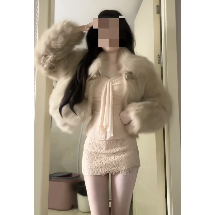 YIDENG法式纯欲风气质V领褶皱长袖T恤秋季设计感飘带修身显瘦上衣