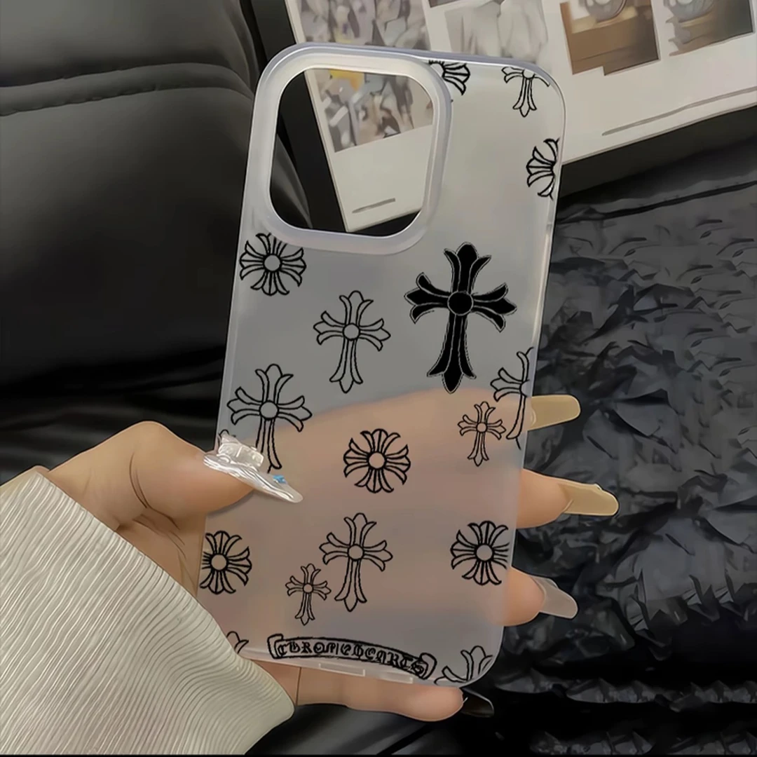 满屏克罗芯适用苹果16PROMAX手机壳iPhone15大孔14磨砂13高级感