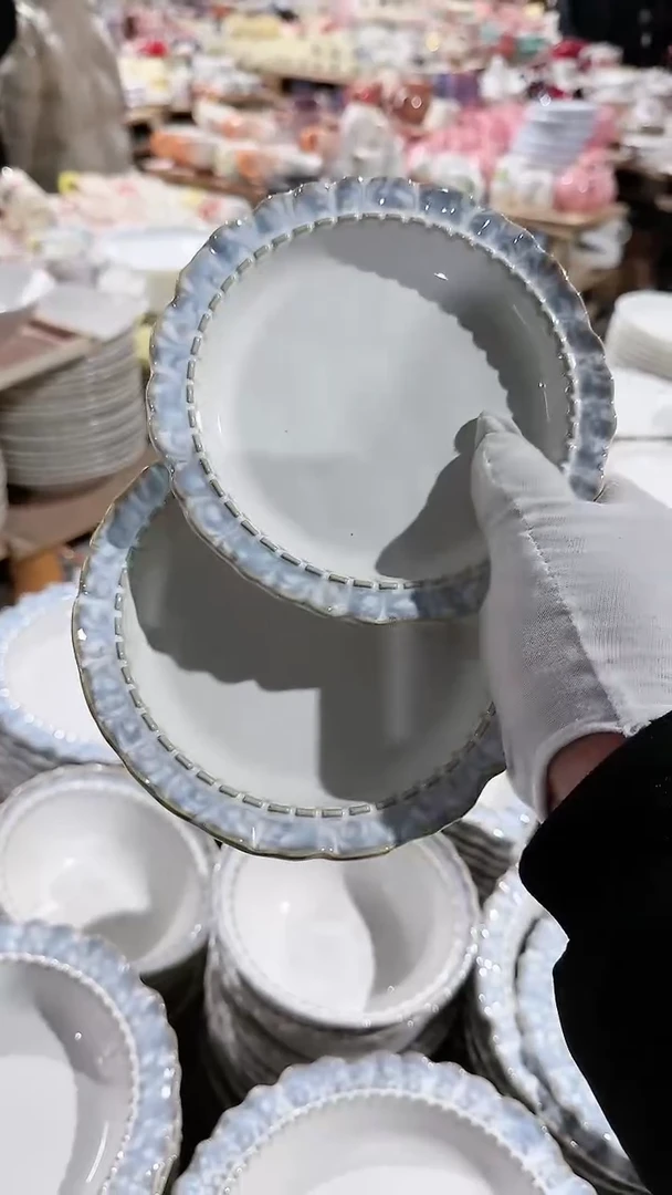 【闪购商品】瓷片2个小盘 烟蓝 微瑕凑满20元包邮