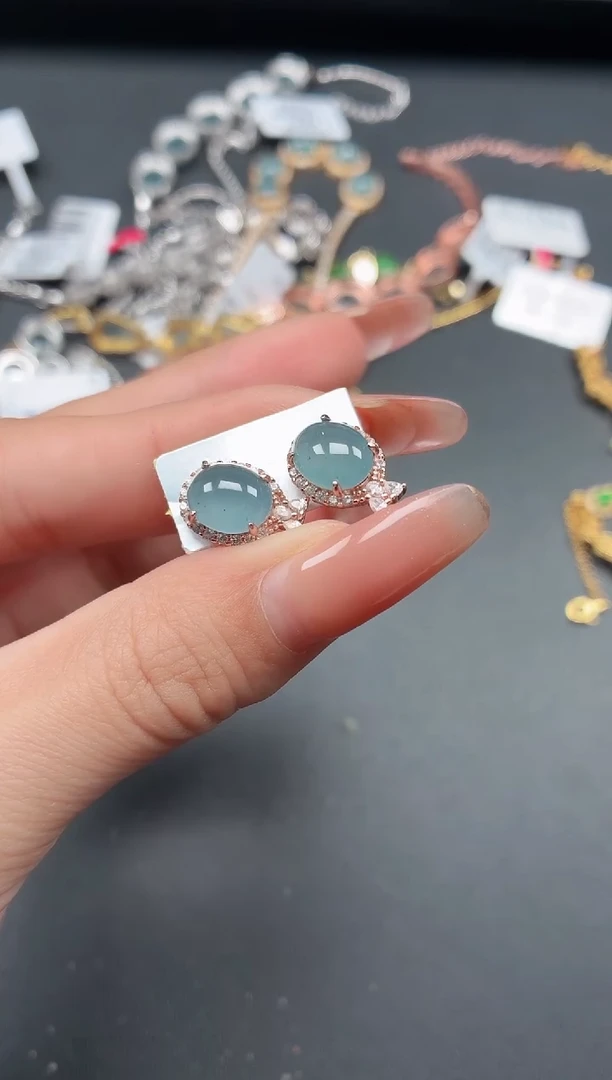 银S925镶嵌戒指翡翠1