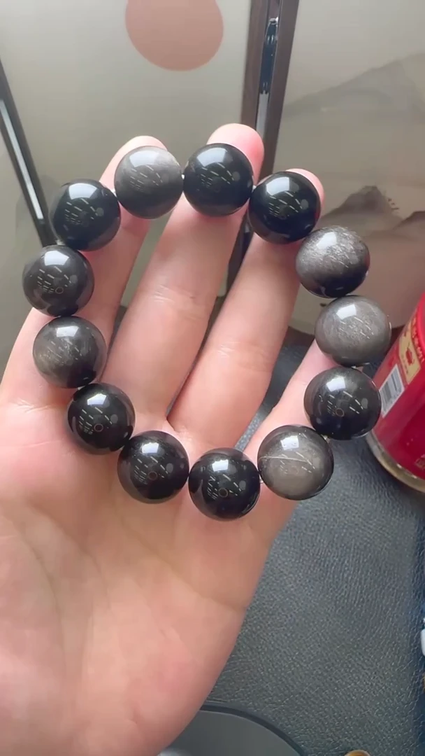 未镶嵌黑曜岩手串JJD1217005多样性发一