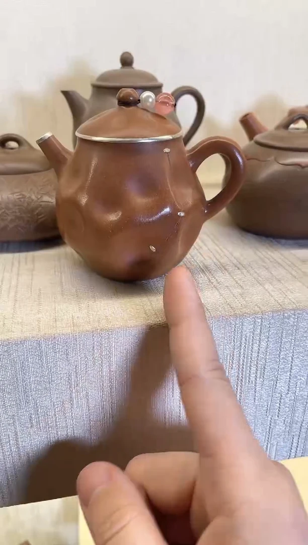【闪购商品】紫砂茶壶手捏包银壶