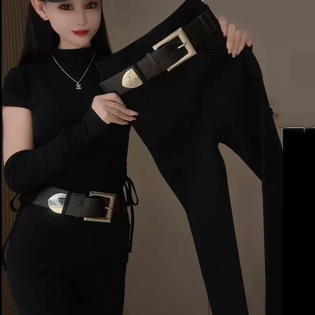 高腰显瘦黑色打底裤2025秋冬新款百搭显瘦显腿长紧身魔术铅笔裤女