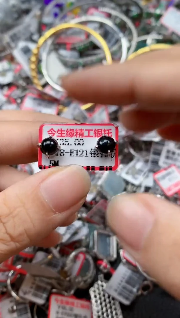 银S925镶嵌戒指翡翠天然A货缅甸翡翠