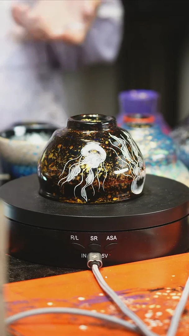 凌超老师水母杯大漆工艺