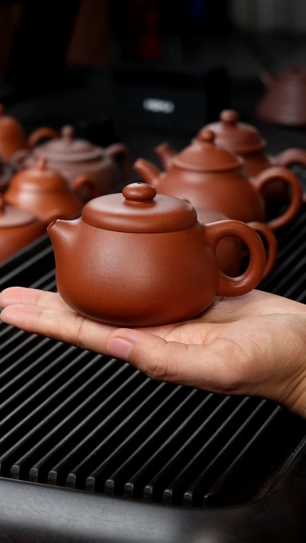 茶壶紫砂红泥文旦微瑕半手150