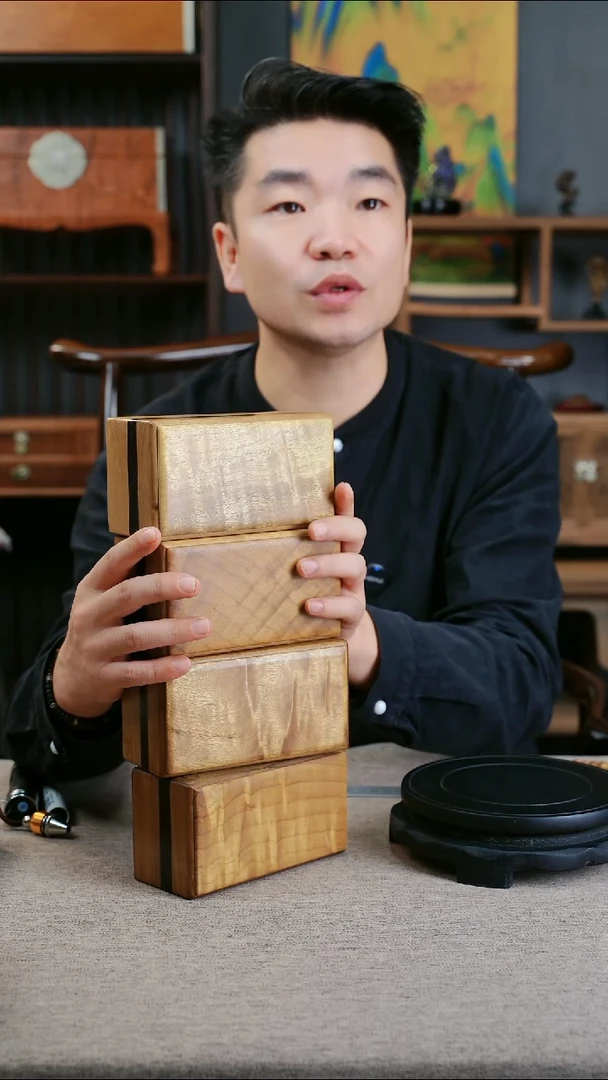 金丝楠鲍*生榫卯结构-金丝楠木天地盖