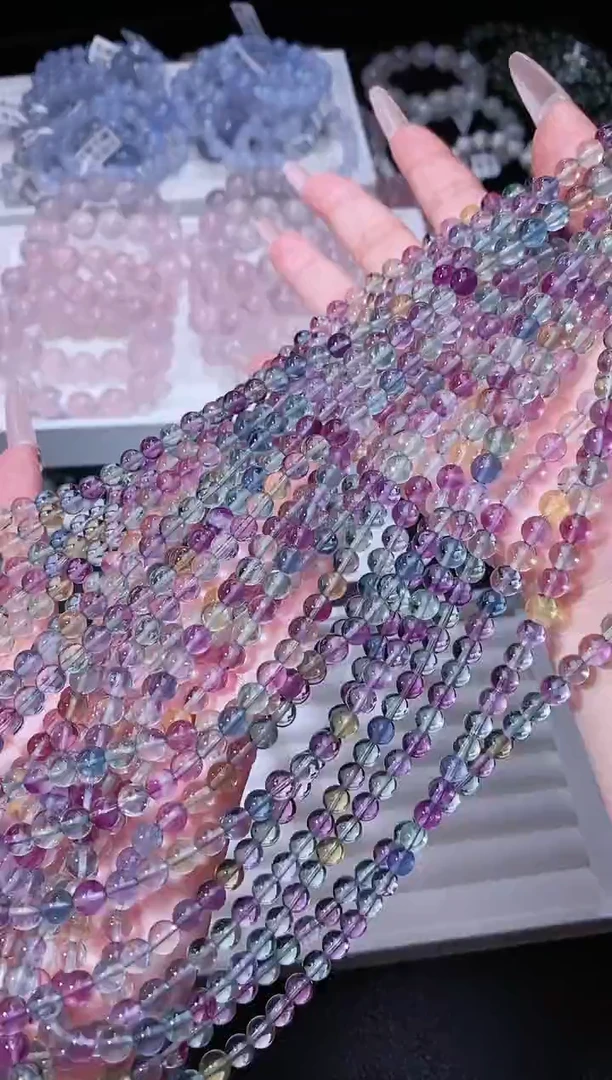 手链未镶嵌萤石59.6多圈马卡龙萤石手串 多样性发其一