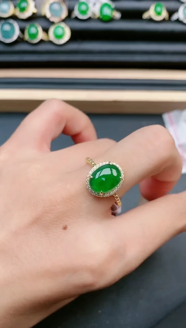 翡翠戒指银S925镶嵌11111