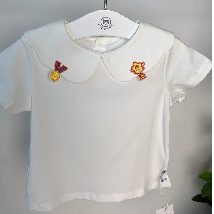 9243女宝长袖衬衫上衣儿童装衬衣白色短袖宝宝清新