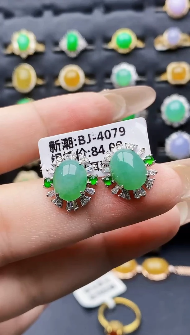 银S925镶嵌戒指翡翠2183