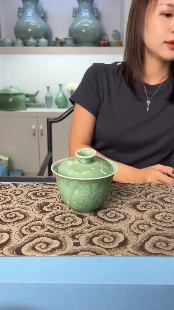 龙泉云间青瓷小米茶器