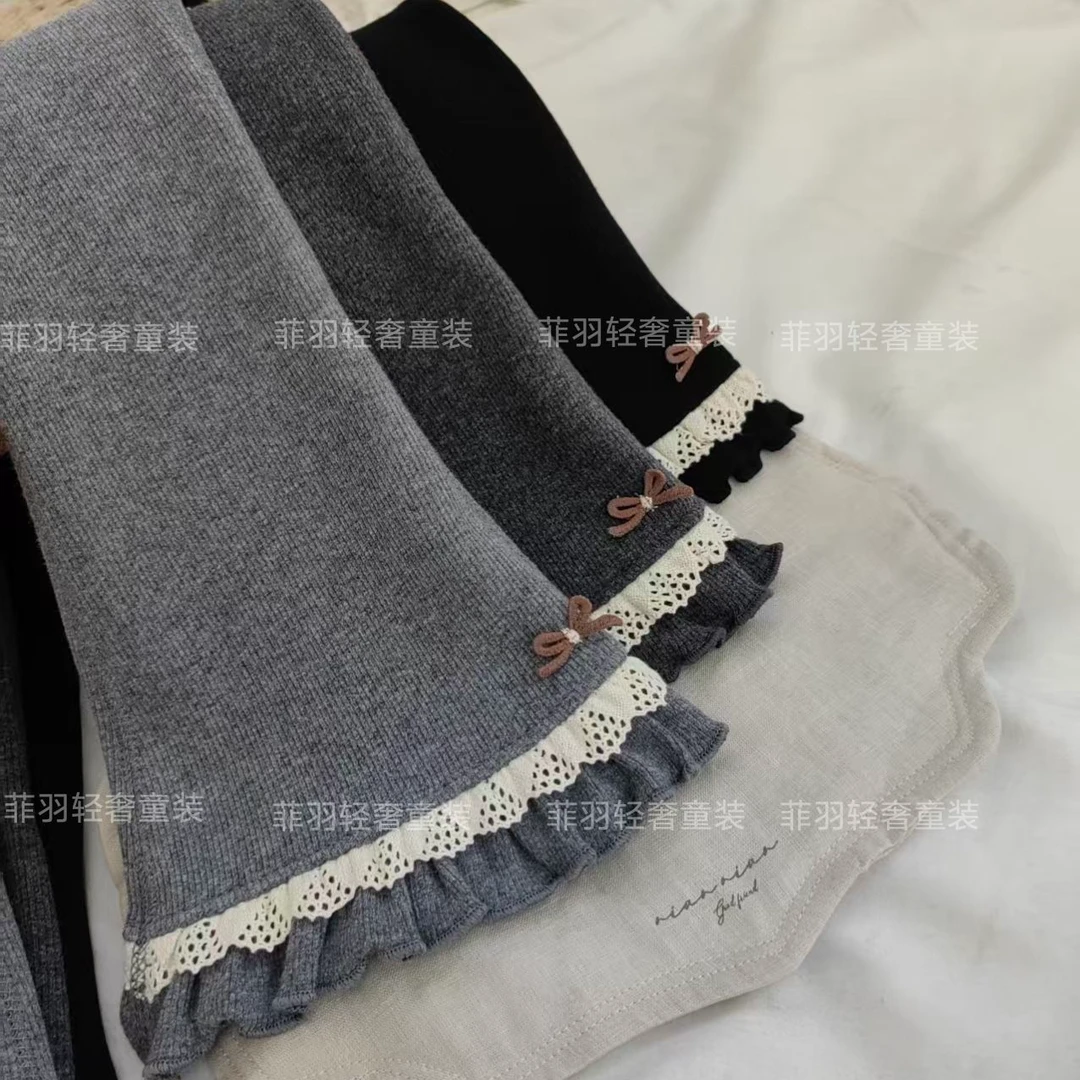 【550克绒】女童喇叭裤秋冬加绒裤子儿童打底裤加厚宝宝微喇裤加厚