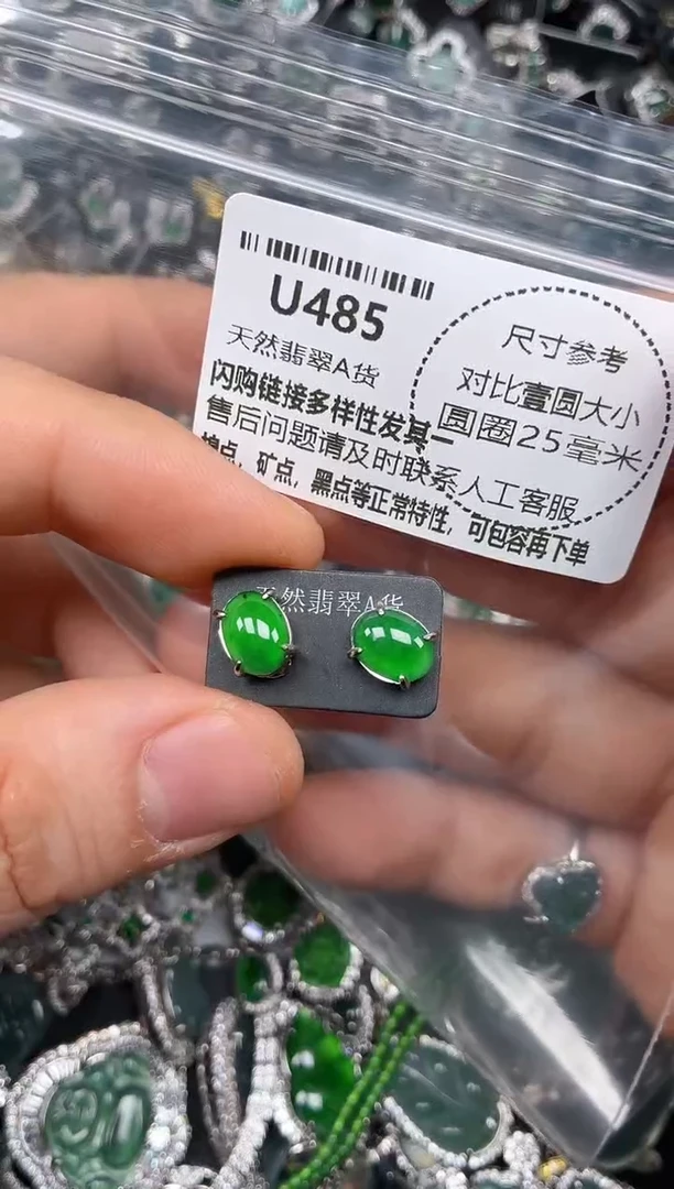 颈饰未镶嵌翡翠U485耳钉