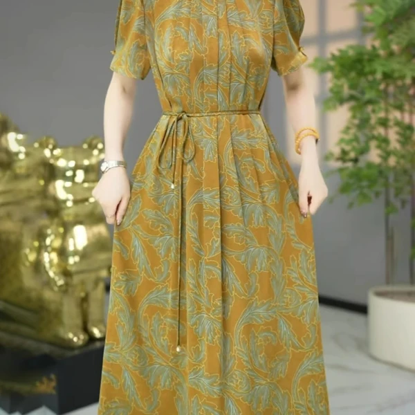 高端精致连衣裙2025新款女夏妈妈洋气质名媛轻奢华大牌高级感裙子
