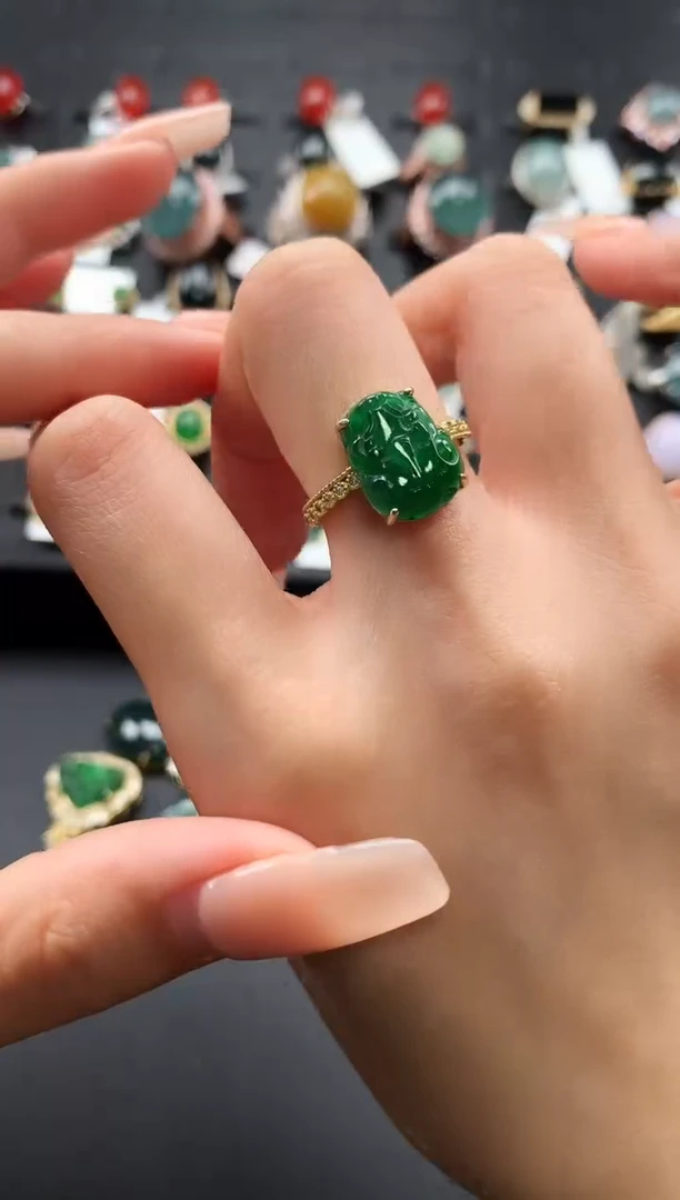 【闪购商品】翡翠戒指银S925镶嵌5858758768768