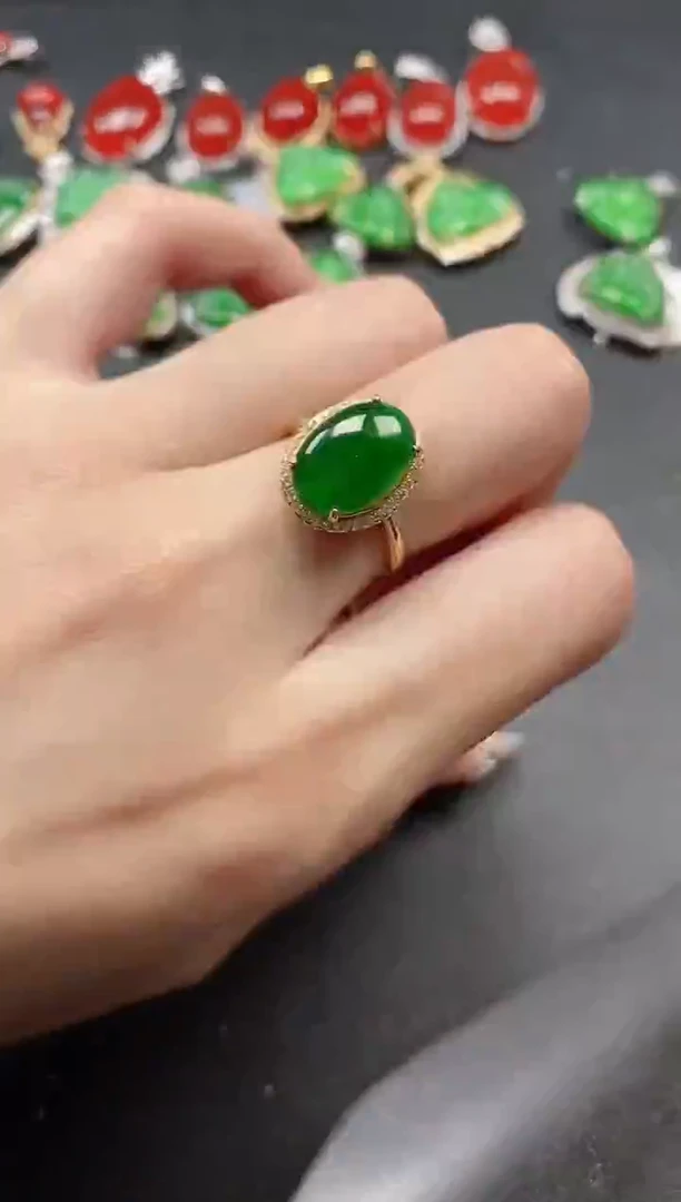 银S925镶嵌戒指翡翠51151