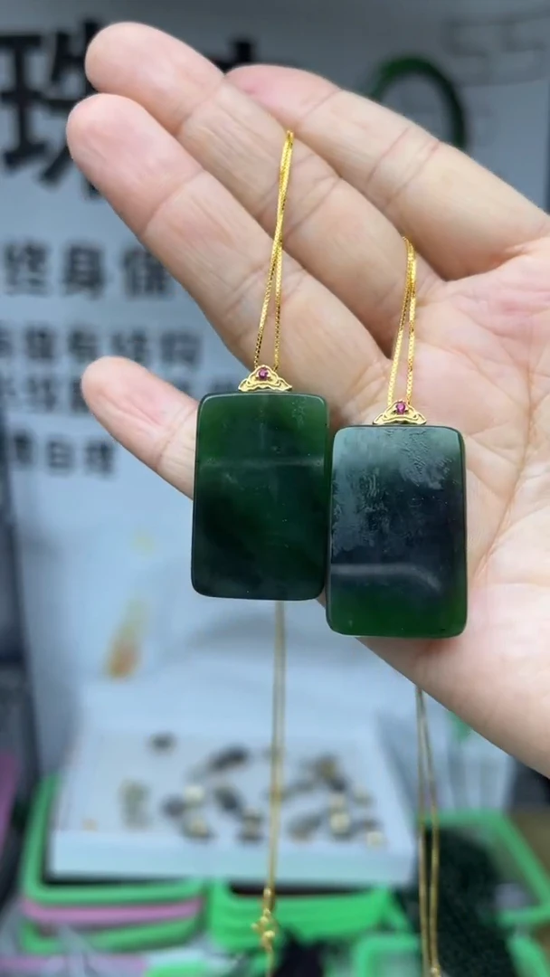 颈饰银S925镶嵌和田玉多样性发货拍一发一