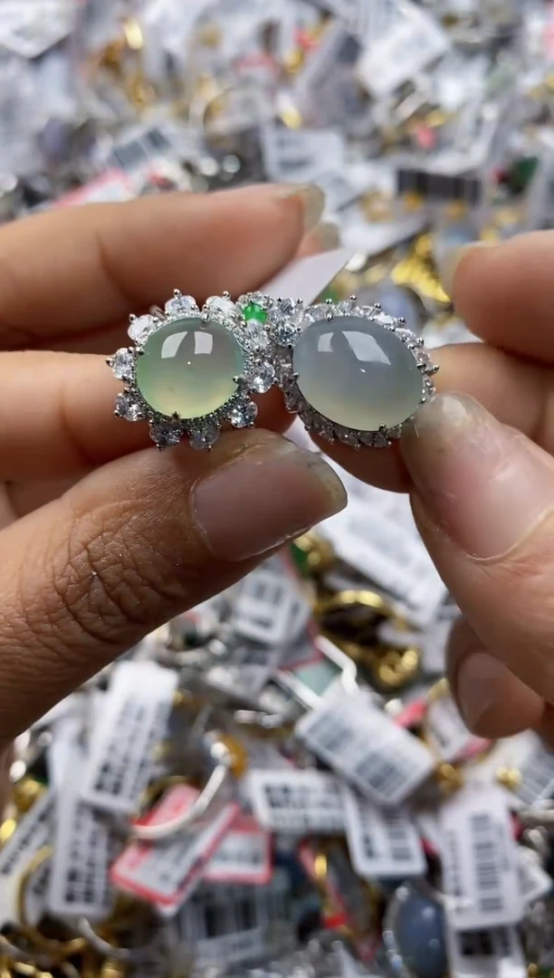 银S925镶嵌戒指翡翠2222----3