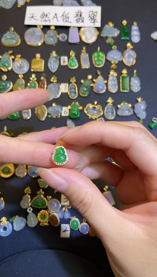 吊坠(不含链)银S925镶嵌翡翠1