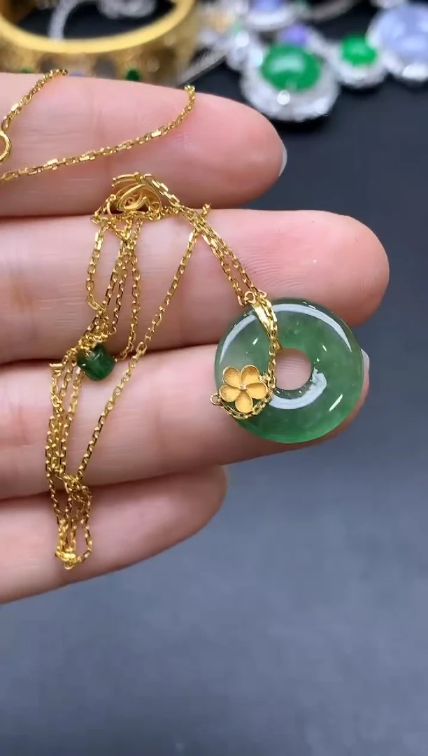 颈饰18K金镶嵌翡翠339国好珍宝