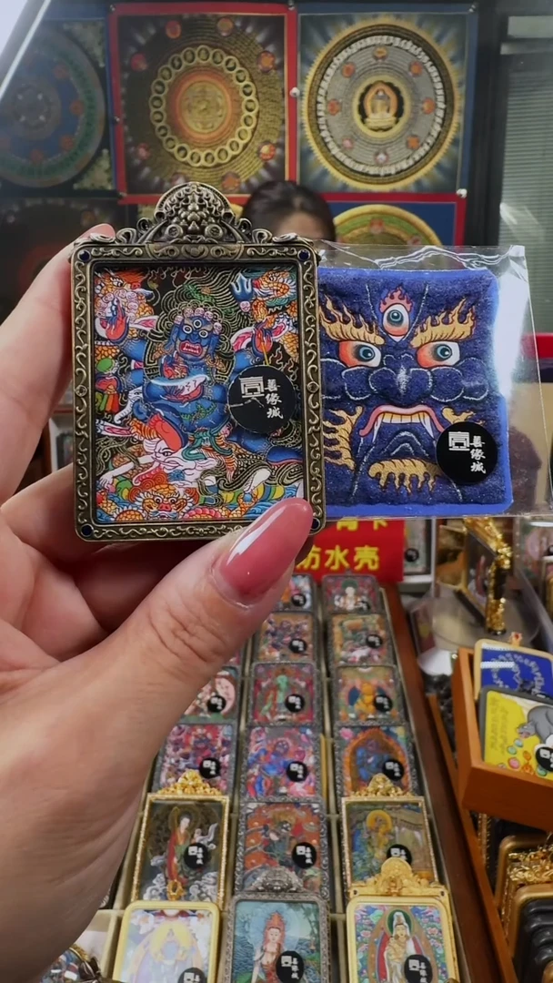 吊坠库**?壹善缘城手绘唐卡六臂大黑天