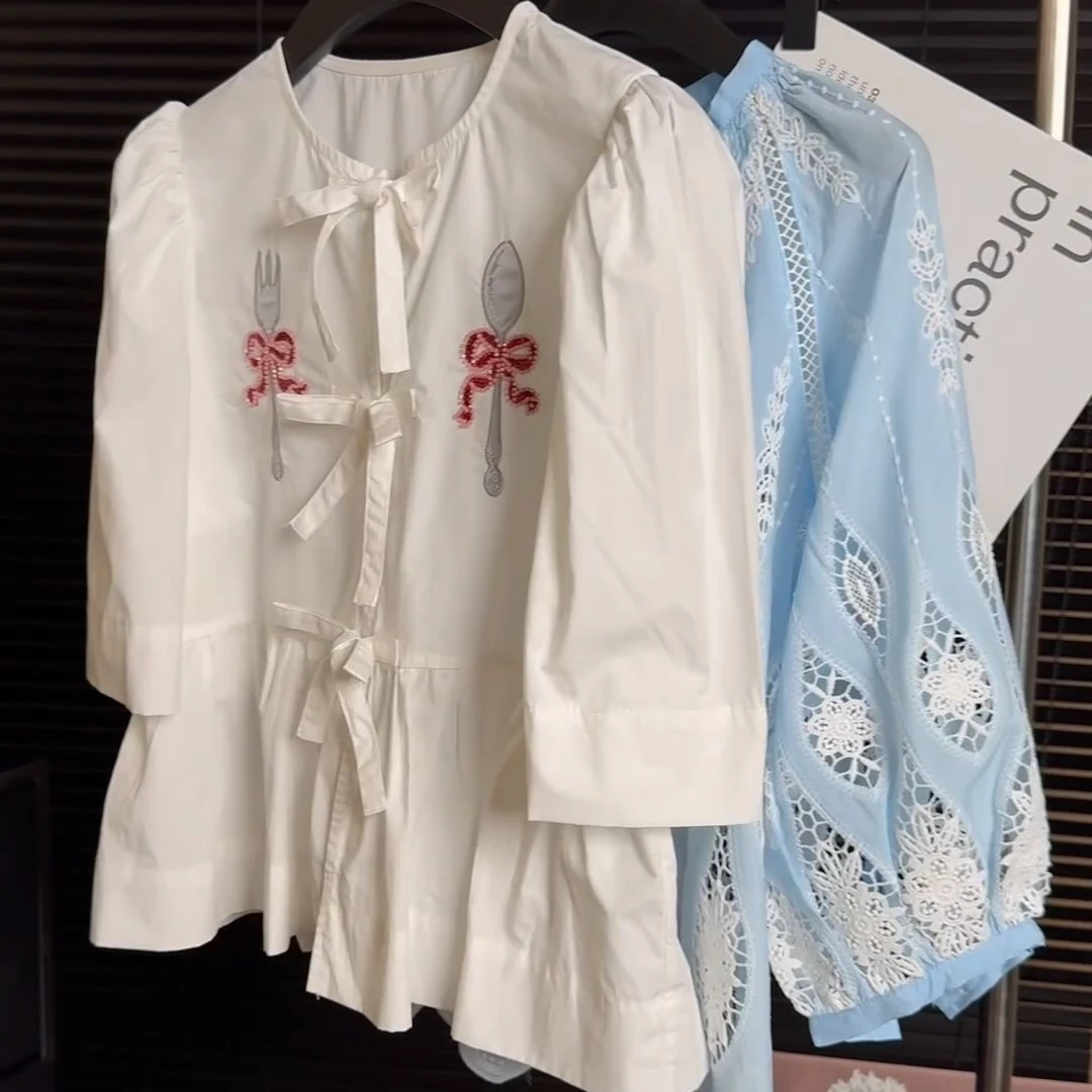 气质仙气夏季休闲潮流时尚精品甜美衬衫衬衣宽松女上衣DP6345