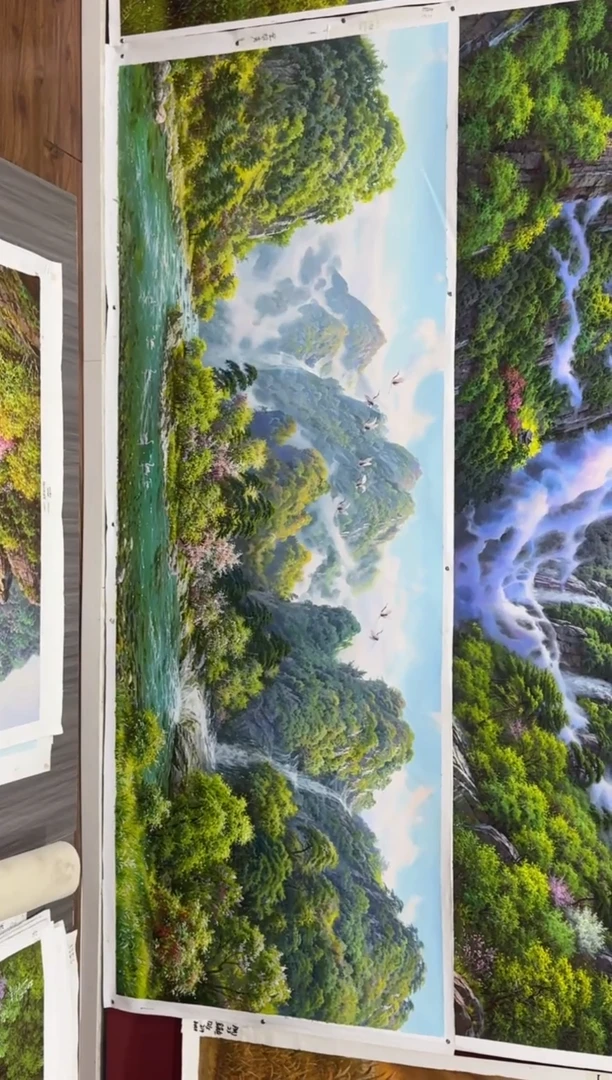 油画【43号】约2.2米*80cm丨朝鲜原创纯手绘孤品油画丨顺丰包邮