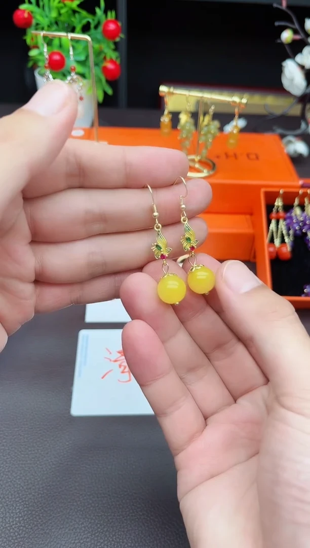 玛瑙/玉髓耳饰银S925镶嵌318000