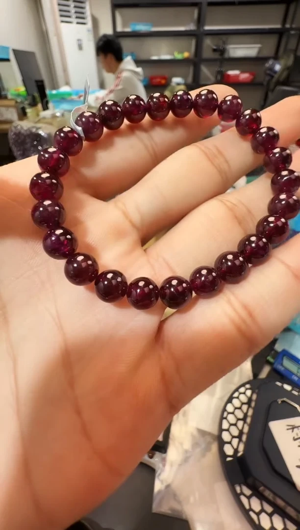 未镶嵌手链石榴石晶1328 约7mm