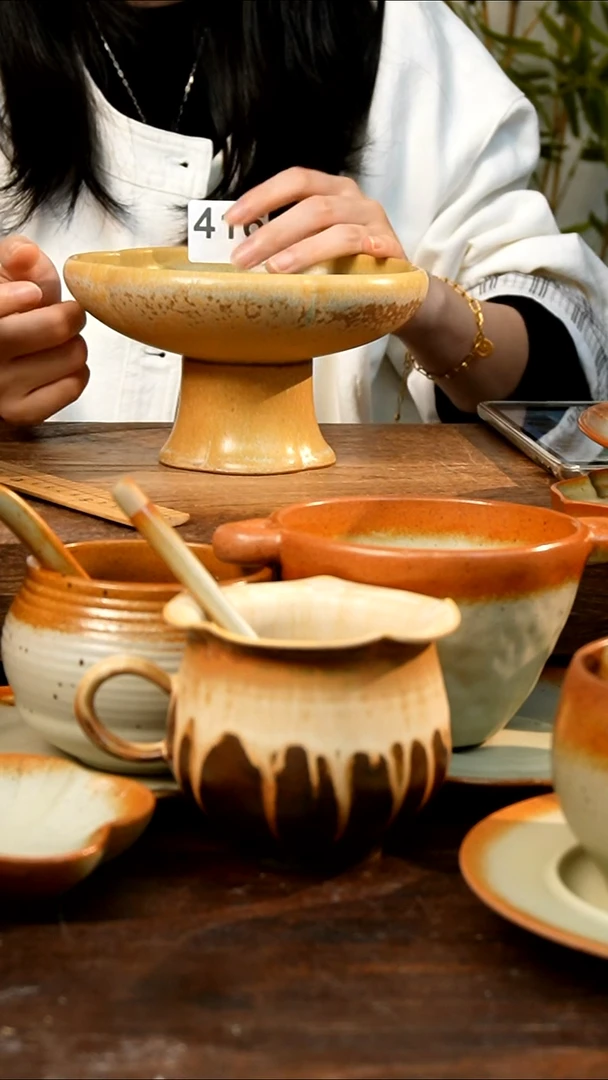 盘高颜值粗陶餐具限时抢购
