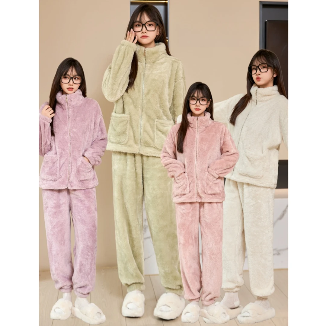 【锦衣服饰】FWY 1202法式立领拉链套装家居服