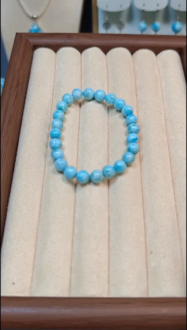 针钠钙石（海纹石）未镶嵌手链多样性发其一